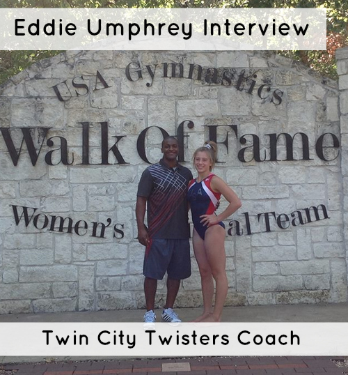 Eddie and one of his gymnasts Maddie Karr at the level 10 National Team Camp at the Ranch.